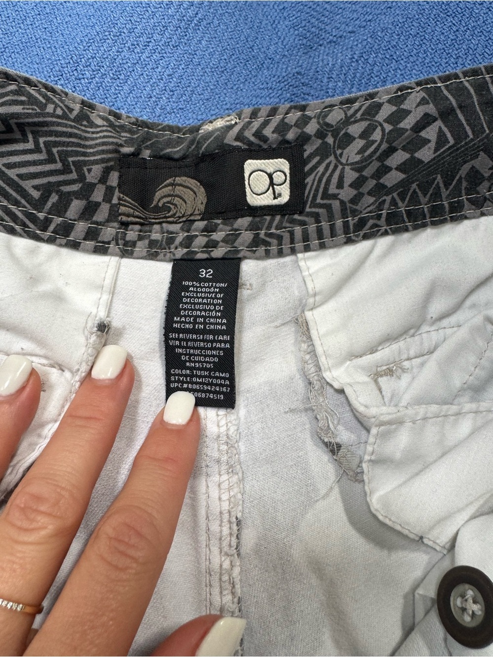 OP Ocean Pacific Gray Camo Cargo Shorts Men’s Size 32 Y2K Surf Skate EUC - Picture 7 of 8